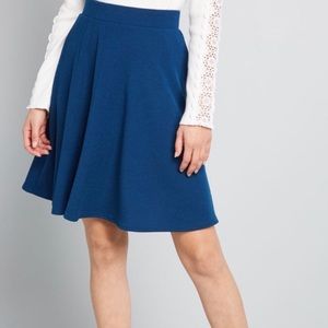 ModCloth - Chic Cooperation Mini Skirt - Blue